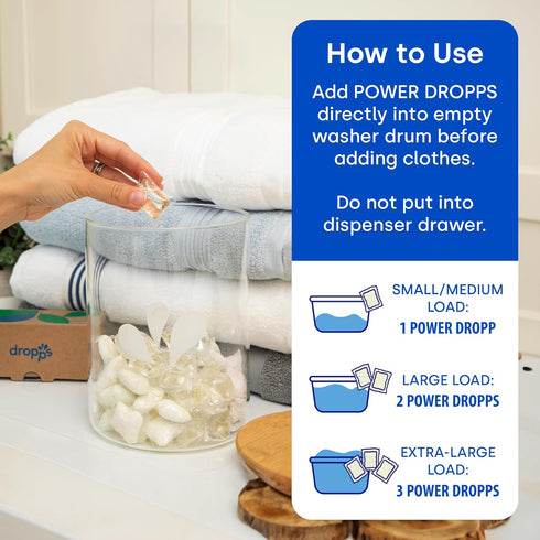 Dropps Activewear Biobased Power Laundry Detergent Pods, Crisp Breeze (64 Tablets) - Laundry Pods Fights Tough Stains & Odors, Sweat & Dirt - HE C...