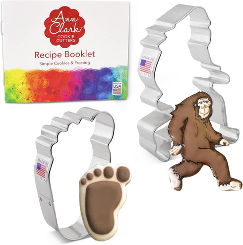 Bigfoot Sasquatch Cookie Cutters 2-Pc. Set Made in USA by Ann Clark, Bigfoot, Foot...
