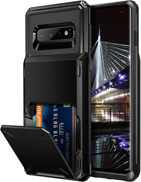 Vofolen for Galaxy S10 Wallet Case with Pocket Credit Card Holder 4 Card Slot Men Women Scratch Resistant Dual Layer Protective Bumper Tough Rubbe...