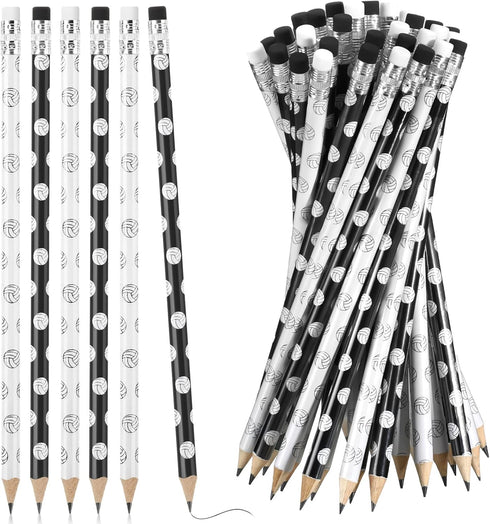 40 Pieces Volleyball Pencils Sports Pencils Boys Welcome Back to School Pencils Wooden Pencils with Eraser Fun Pencils Drawing Pencils Volleyball ...