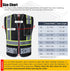 Retro-Reflection Security Safety Vests Heavy Duty Black Mesh with 5 Pockets and Front Zipper Meet ANSI/ISEA 107-2015 (Black-22, Medium)...