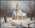 Posterizer 1 pcs-snowy winter nature scene in oil painting style-2-Landscape & Nature Art-GIft for Men Women Teens-Living Room Bedroom Decor- unfr...