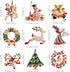 9 Piece Christmas Brooch Set with Rhinestone Crystal Christmas Ornament...
