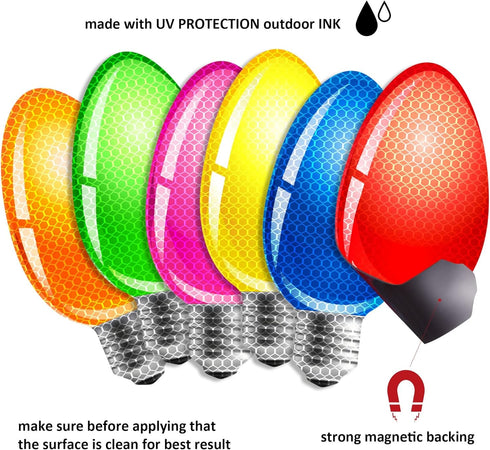20 Pieces Reflective Christmas Car Magnets Set, 12 Pieces Xmas Holiday Christmas Lights Bulb Magnet Set for Xmas Holiday Winter Party Car, Garage,...