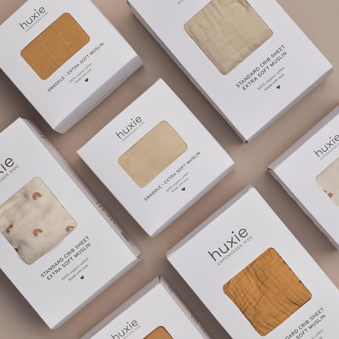 Denmark - Muslin Swaddle Blankets – 100% Organic Cotton Super Soft Baby Swaddle – Ideal Receiving Blanket for Baby Boy and Girl – 47’’ x 47’’ (Rai...