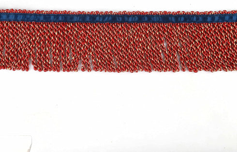 Fenghuangwu 5 Yard Long 2.5 Inches Wide Bullion Fringe Trim and Embellishments Fabric Trims Sewing DIY Decoration for Curtain Sofa Clothes(Mix red...