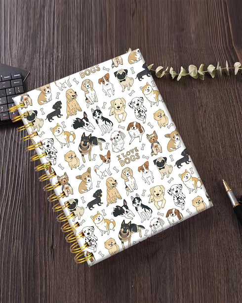 Spiral Journal Notebook,Cute Puppy Strong Twin-Wire Binding with Premium Paper for Girl Women,60 Sheets A5 College Ruled Notebook/Journal,Perfect ...