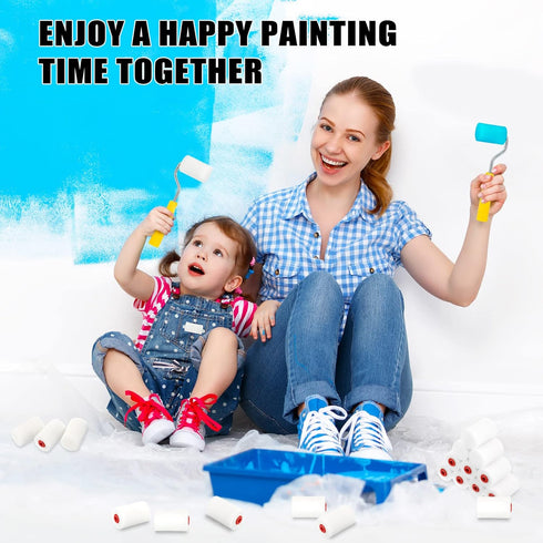 40 Pcs 2 Inch Mini Paint Roller Foam Paint Roller Covers Small High Density Household Paint Roller Covers Sponge Paint Roller Refills for Textured...