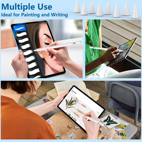 8 Pack Apple Pencil Tips, Replacement Tips Only Compatible with our KARFUN Pencil, iPencil Nib for iPad Pencil 2018-2023, iPad 10/9/8/7/6 Gen, iPa...