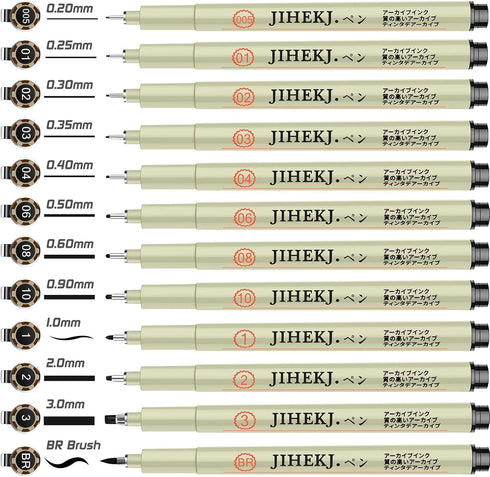 Drawing Pens 12-Pack, Art Pens Anime Pens Sketch Pens Precision Multiliner Pens ink Pens Calligraphy Pens Design Pens Office School Supplies Drawi...