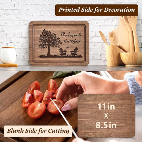 SteadStyle Retirement Gifts for Women or Men 2024 - Premium Walnut Wood Cutting Board Gifts for Retirement, Retirement Gifts Ideas for Mom, Dad, C...