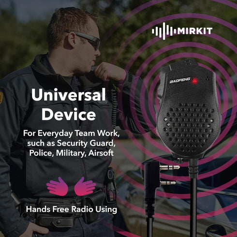 Original Baofeng Mic for UV-82 Speaker Mic Compatible with Baofeng Radios: UV-82HP, UV-82L, UV-5R Series and All Ham Radio Dual PTT Design with K2...