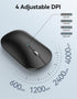 TECKNET Bluetooth Mouse, Rechargeable 2.4G Wireless Mouse for Laptop, Tri-Mode Slim Silent Computer Mouse 4000 DPI Portable for MacBook/iPad/Andro...