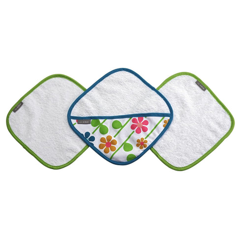 JJ Cole Washcloth Summer Garden & Bath Mitt Set, Pink/Green/Blue/Yellow/White/Orange...