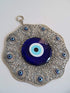 Turkish Glass Blue Evil Eye Wall Hanging Ornament - Metal Home Decor - Turkish Amulet - Protection and Good Luck Charm Gift in a Box...