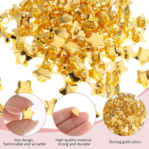 100Pcs Star Buttons Small Sewing Craft Gold Star Buttons Star Decorative Buttons for Clothing Costume Design Scrapbooking Art Crafts DIY Decoratio...