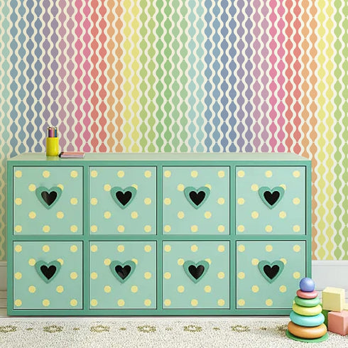 NBEADS 6 Pcs 6 Styles Retro Tile Stencils, Mid Century Modern Painting Stencil Tempalte DIY Art Craft Painting Wall Stencils 11.8×11.8 Inch for Pa...