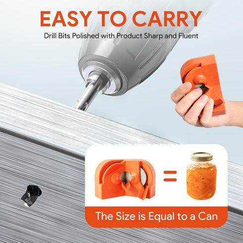Drill Bit Sharpener for All Bits, Multipurpose Drill Bit Grinding Sharpener with 4 Grinding Wheels, Drill Machine Blade Sharpening Tool for Carbid...