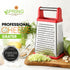 Spring Chef Professional Cheese Grater - Stainless Steel 4 Sided Box Grater for Kitchen, XL Size - Perfect Shredder for Parmesan Cheese, Carrot, P...