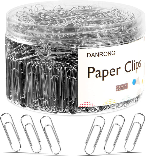 Silver Medium Paper Clips, 750 Pack Paperclips 1.3 Inch (33 mm) Paper Clips Suitable for Office School and Daily Use Also Used for Daily DIY Paper...