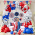 161Pcs Red White and Blue Balloons Arch Garland Kit with Exploding Hollow Star Foil Balloons for 4th of July Memorial Day Graduation Baseball Game...