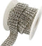 1 Yard 4 Rows SS16 3/5 inches Close Rhinestone Chain Trims Cup Chain Wedding Cake Decoration (Clear Rhinestone+Silver Plated Chain)...
