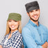 Geyoga Army Cap 2 Pieces Cadet Military Hat for Men Women Washed Cotton Flat Top Cap Unisex Outdoor Sports Casual Sun Hat...