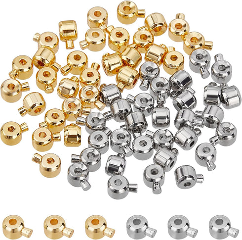 arricraft 60 Pcs Brass Crimp Beads, Loose Rondelle Spacer Beads Metal Irregular Shape Crimp Charms Accessories for Bracelet Necklace Jewelry Makin...