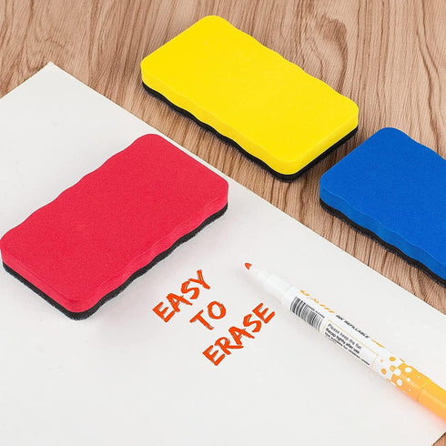 White Board Erasers, Magnetic Dry Erase Erasers, 9 Pack, Assorted, Dry Erase Board Erasers, Magnetic Whiteboard Eraser, Dry Erasers Whiteboard Era...
