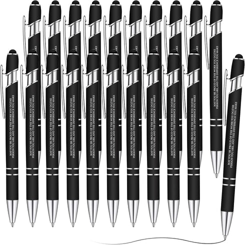 Teling 20 Pcs Employee Appreciation Pens Gifts Inspirational Quote Pens for Coworkers Motivational Ballpoint Pen with Soft Stylus Tip 1.0 mm Metal...