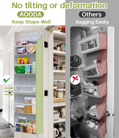 AOODA Over the Door Organizer, Large Capacity Closet Door Hanging Organizer, Clear Deep Pockets Baby Organizer Storage for Nursery, Bathroom, Bedr...