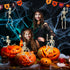 1 Pack Halloween Skeleton Decorations, 15.7" Halloween Full Body Mini Skeleton with Movable Posable Bones,Spooky Skeleton for Halloween Party Deco...