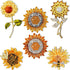 Junkin 6 Pcs Sunflower Brooch Pins Rhinestones Crystal Brooches Gold Pins for Hats Elegant Crystal Brooch Pins for Women Vintage Bee Pin...