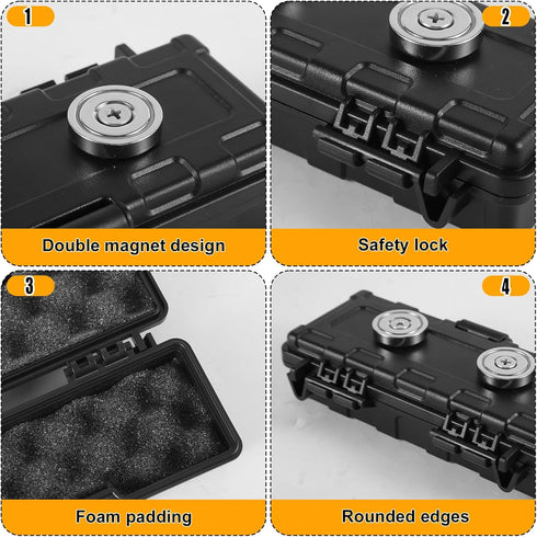 Magnetic Key Holder Under Car, 5.91x2.76in Key Hider Magnet Hide a Key Magnetic Key Case Waterproof Hidden Magnetic Key Box for Outdoor Travel Hid...