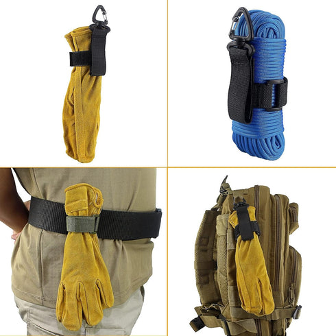 2Pcs Glove Holder for Duty Belt Glove Clips for Work Glove Strap Keeper Tactical Gloves Climbing Rope Storage Buckle...
