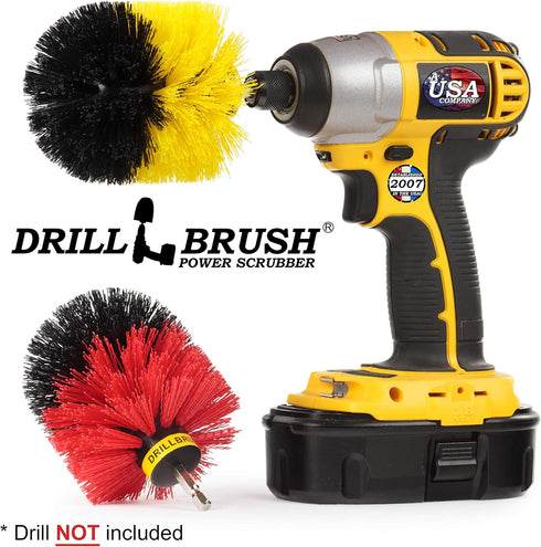 Spin Brush Cleaning Kit - Drill Brush - Concrete, Brick, Fireplace, Stone - Bird Bath - Garden Statuary - Bathroom Accessories - Soap Scum, Hard W...