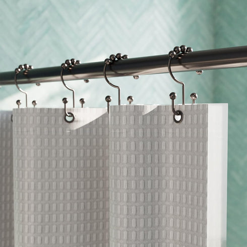 Zenna Home Metal Double Glide Shower Rings, Oil Rubbed Bronze – Set of 12 Heavy Duty, Rust-Resistant Shower Rings with Smooth Glide for Shower Cur...