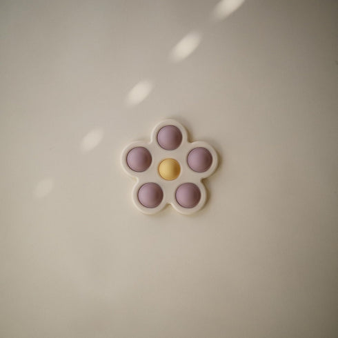 mushie Flower Press Toy (Soft Lilac/Daffodil/Ivory)...