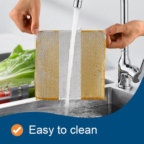 24-Pcs Wire Dishwashing Rag 3rd Generation Multipurpose Wire Dishwashing Rags for Wet and Dry, Strong Degreasing Power, Safe on Tableware for Cook...