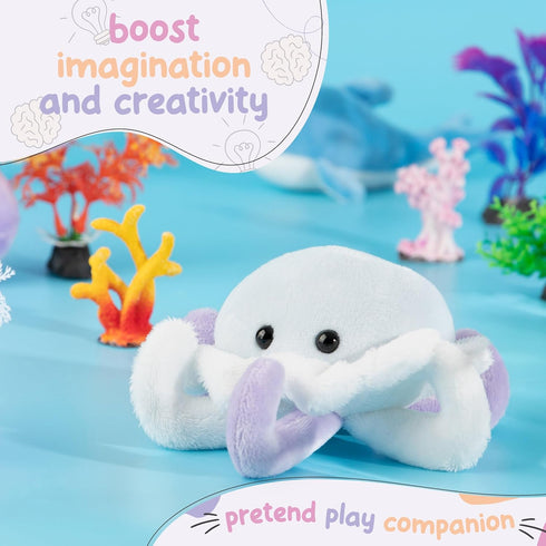 Forest & Twelfth Stuffed Jelly fish, Single Mini Stuffed Animal Plush Toy for Kids, Ocean Party Favors and Goody Bags, Classroom Treasure Box Priz...