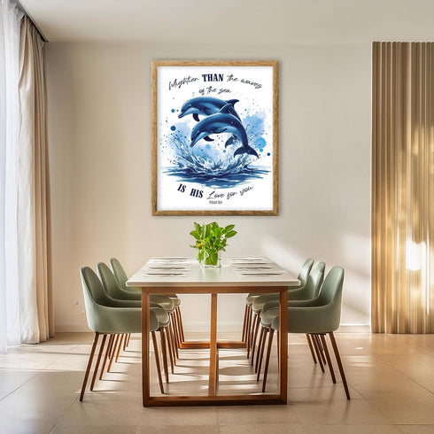 Posterizer 1 pcs-Mightier Than the Waves-Bible Verse Decor-Religious Posters-Quotes-Gifts for Christians-Decor for Church, Sunday School Classroom...