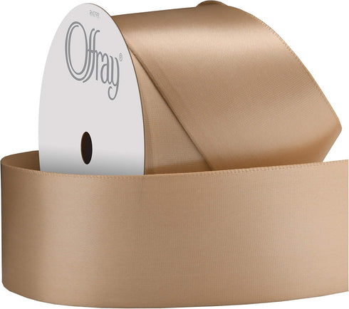 Berwick Offray 475829 1.5" Wide Single Face Satin Ribbon, Oatmeal Natural, 4 Yds...