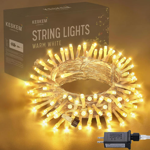 66ft 200 LED Warm White Christmas String Lights - Twinkle Lights for Indoor and Outdoor Tree Decorations, Bedroom and Living Room Ambiance Lightin...