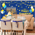 Tatuo Large Happy Hanukkah Party Decoration - Chanukah Photography Backdrop 70.9 x 43.3 Inch Blue Shiny Menorah Lamp...