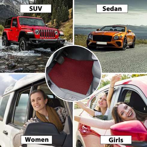 Disposable Car Floor Mats, Women Girls Red Car Floor Mats, Heavy Duty Floor Mats for Cars Auto Vehicles Automotive Mat Covers Protector Detail Was...