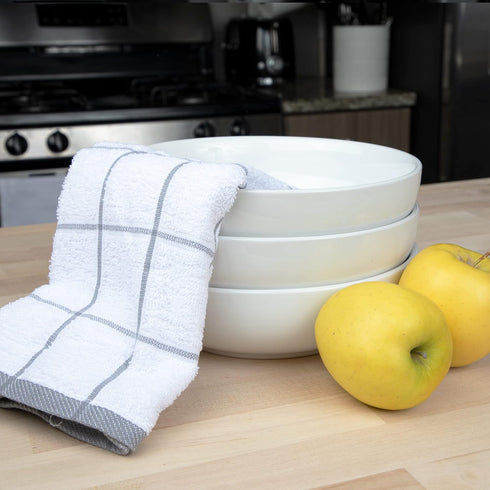 Arkwright Kitchen Tea Towels - (Pack of 12) Soft, 100% Cotton Terry Dishcloths, Highly Absorbent & Quick Dry, Hand Washcloths for Washing, Drying,...