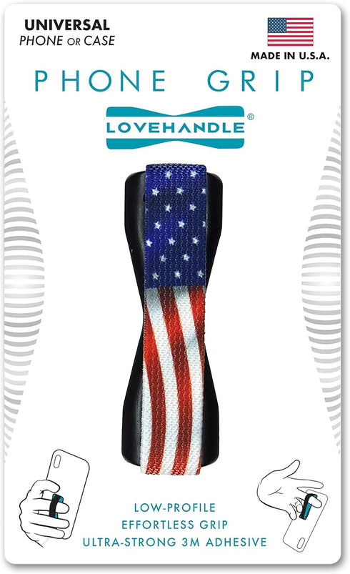 LOVEHANDLE Phone Grip with American Wavy Flag Design - Universal Phone Strap and Phone Grips for Back of Phone - Convenient Cell Phone Holder for ...