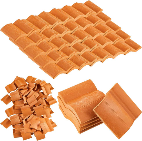 Roof Tiles Model Building Set Miniature Tiles Roof Tiles Dollhouse Shingles Fake Tiles Model Landscape Accessories for DIY Kitchen Garden Diorama ...