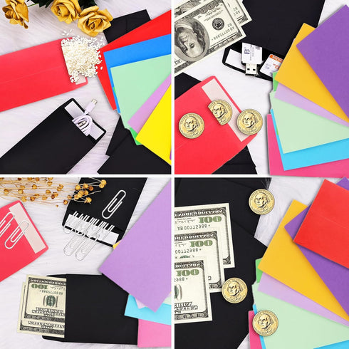 Cash Envelopes 100 packs 3.5x6.5 inches, white envelopes, coin envelopes, seed envelopes, colored envelopes Cash, suitable for budgets, checks, co...