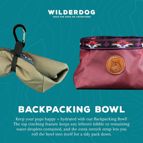 Wilderdog Backpacking Bowl - Holds Food & Water Up to 64oz - Olive...